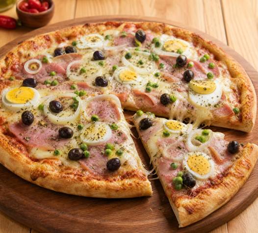 Pizza de calabresa feita na hora